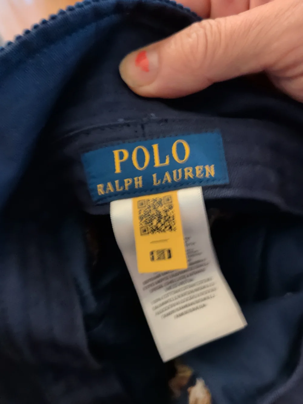 Ralph Lauren Navy Corduroy Bucket Hat with Embroidered Polo Players